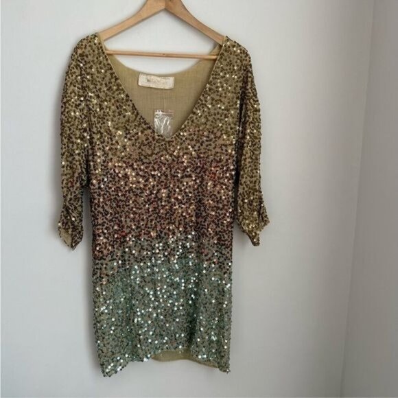 Jen’s Pirate X Booty Free People Sequin Dress Blogger Favorite Small Ombre Shine - Picture 3 of 12